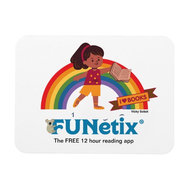 FUNetix 12 hour reading app Rainbow magnet  (Horizontal)