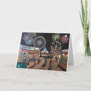 Funfair at Night Painting by Alfred Fox Card