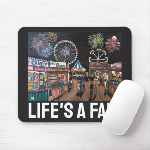Funfair at Night Painting by Alfred Fox Mouse Mat