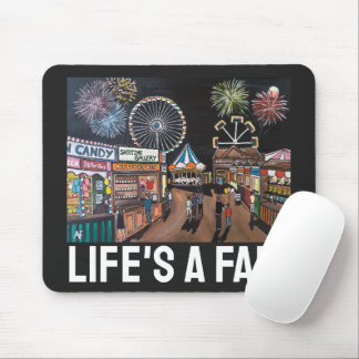 Funfair at Night Painting by Alfred Fox Mouse Mat