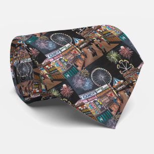 Funfair at Night Painting by Alfred Fox Tie