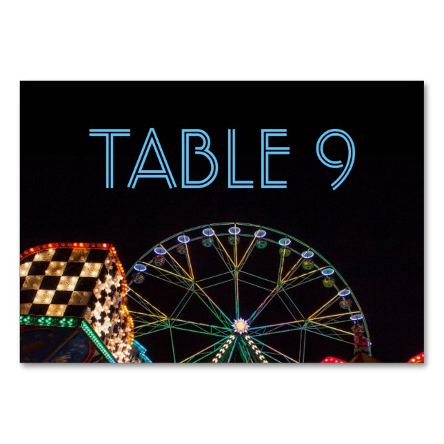 Funfair at Night Table Number (Front)