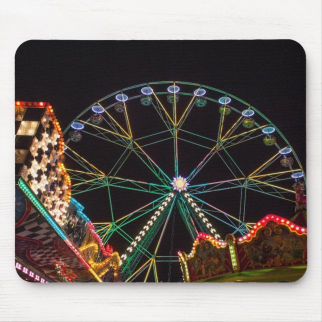 Funfair Ferris Wheel at Night Mouse Mat (Front)