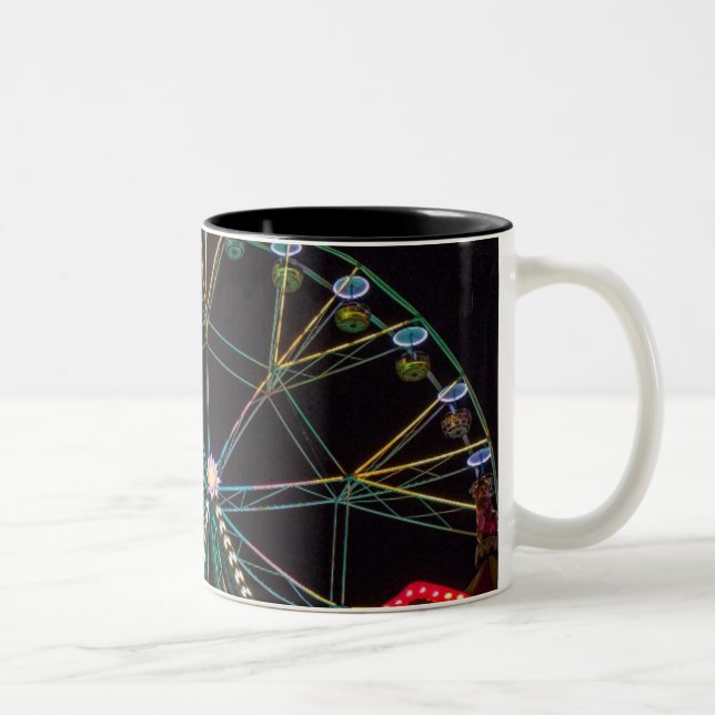 Funfair Ferris Wheel at Night Two-Tone Coffee Mug (Right)