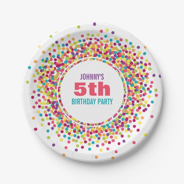 Funfetti Birthday Party Paper Plate (Front)