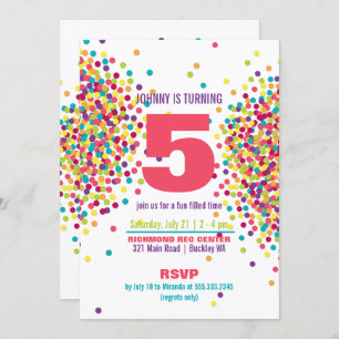 Funfetti Photo Birthday Party Invitation