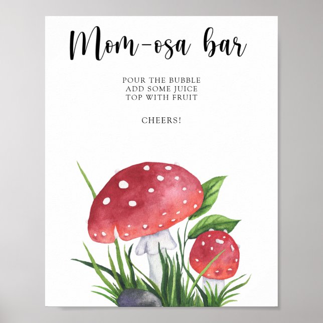 Fungi Baby Shower Momosa bar Poster (Front)