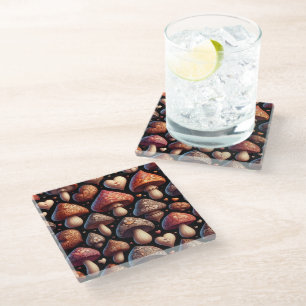 Fungi Family Glass Coaster