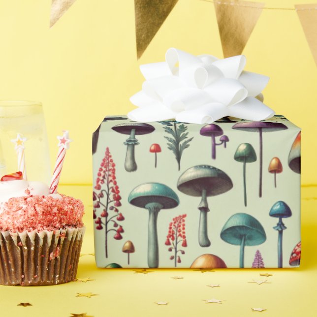 Fungi Forest Wrapping Paper (Birthday Party)