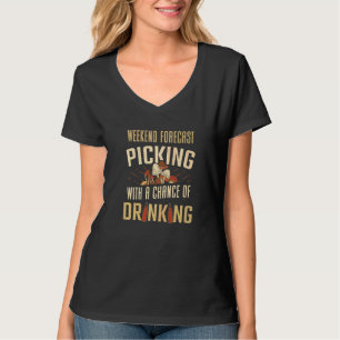 Fungi Hunter Weekend Forecast Picking Mushroom T-Shirt