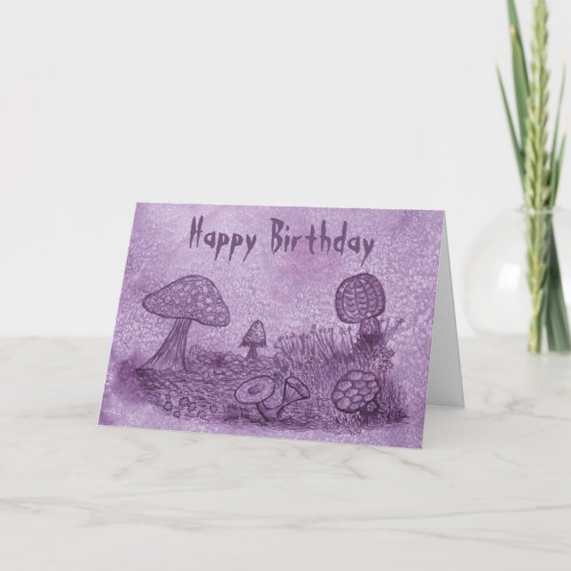 Fungi Meadow Birthday Card (Front)
