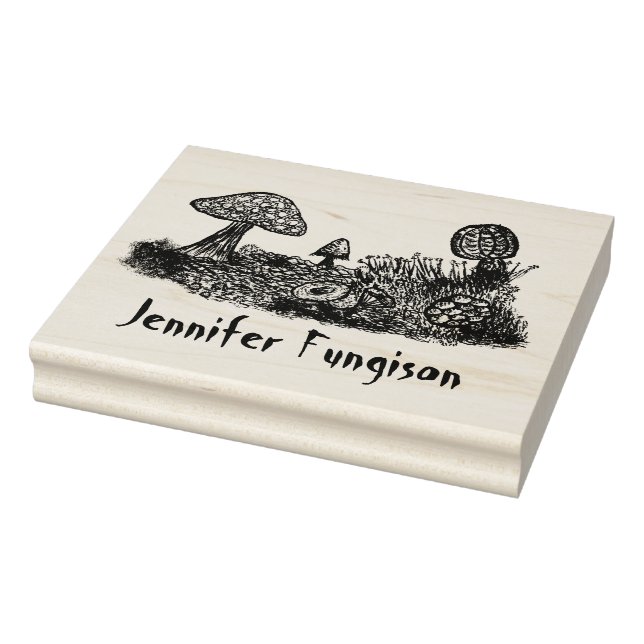Fungi Meadow Large Rubber Stamp (Stamp)