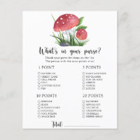 Fungi Whats in your purse baby shower game