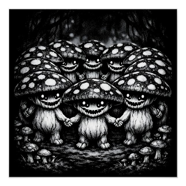 Fungus Folk •  Forest Creatures by BurnsInHell Poster (Front)