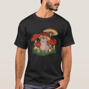 Fungus Magic Psilocybin Mushrooms Cat Hippie   T-Shirt