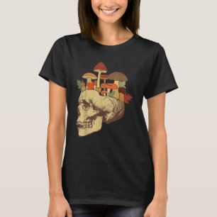 Fungus Magic Psilocybin Mushrooms Skull Face Hippi T-Shirt