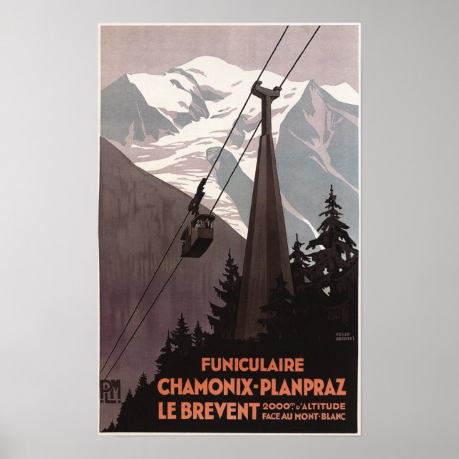 Funiculaire Le Brevent Cable Car Poster (Front)