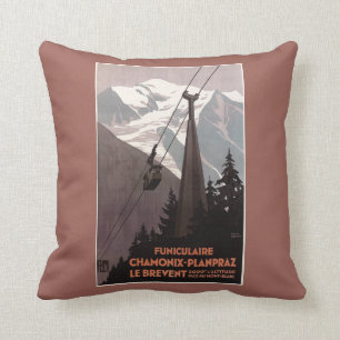 Funiculaire Le Brevent Cable Car Poster Cushion