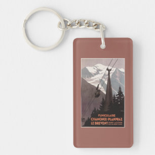 Funiculaire Le Brevent Cable Car Poster Key Ring