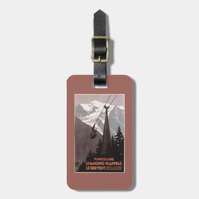 Funiculaire Le Brevent Cable Car Poster Luggage Tag (Front Vertical)