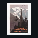 Funiculaire Le Brevent Cable Car Poster Postcard<br><div class="desc">Chamonix Mont-Blanc, France - Funiculaire Le Brevent Cable Car Poster - Chamonix Mont-Blanc, France was created in 1930. This image depicts scenes from Chamonix Mont-Blanc, France.</div>