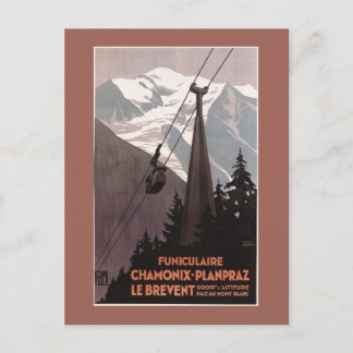 Funiculaire Le Brevent Cable Car Poster Postcard