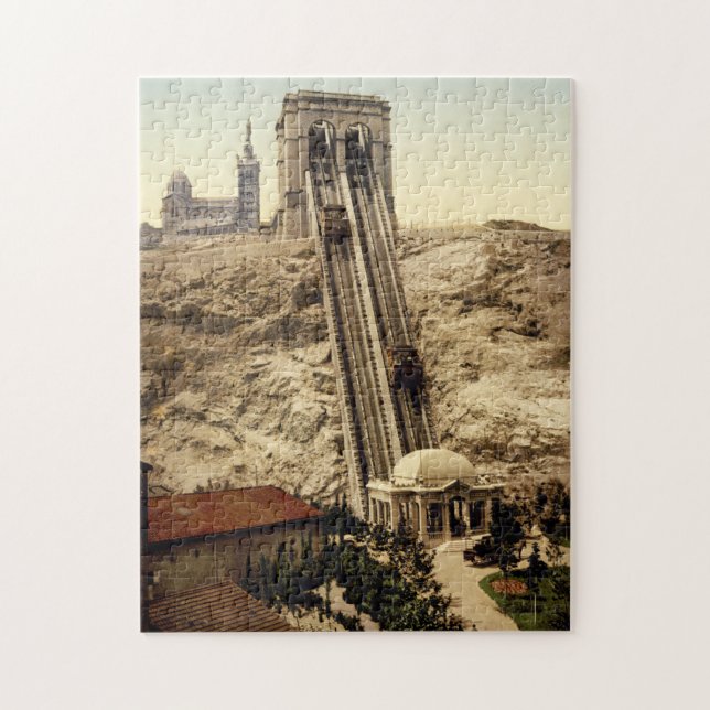 Funicular Notre Dame de la Garde Marseille France Jigsaw Puzzle (Vertical)