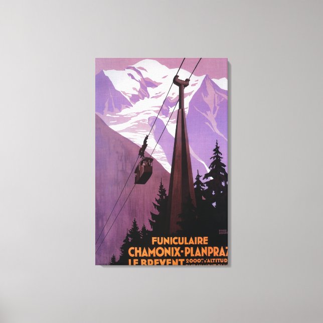 Funicular Railway to Brevent Mt. Canvas Print (Front)
