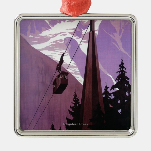 Funicular Railway to Brevent Mt. Metal Tree Decoration (Front)