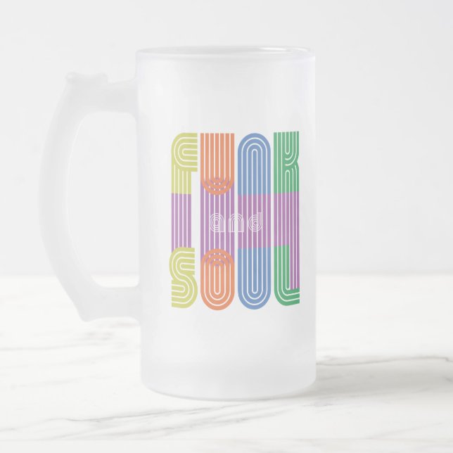 funk and soul frosted glass beer mug (Left)