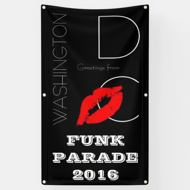 Funk Parade 2016 Washington DC Red Lipstick Kiss Banner (Vertical)