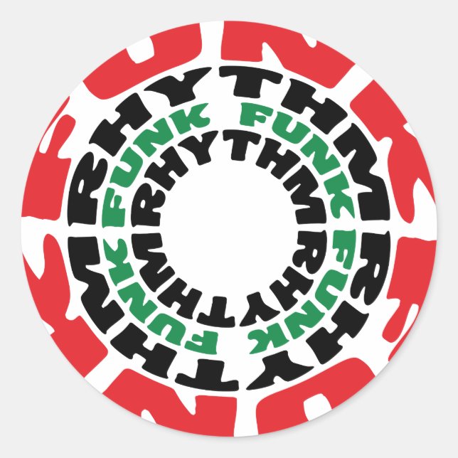 Funk Rhythm Funk Funk Rhythm Classic Round Sticker (Front)