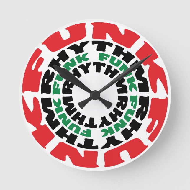 Funk Rhythm Funk Funk Rhythm Round Clock (Front)