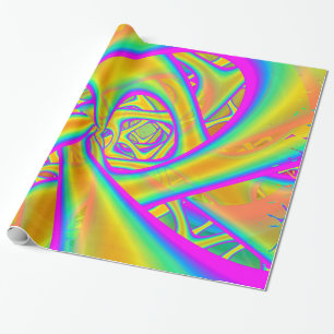 Funkidelic Dichroic Fused Glass Fractal Wrapping Paper