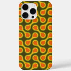 Funky 1970s Metaball Graphic Circle Barbell Green iPhone 16 Pro Max Case
