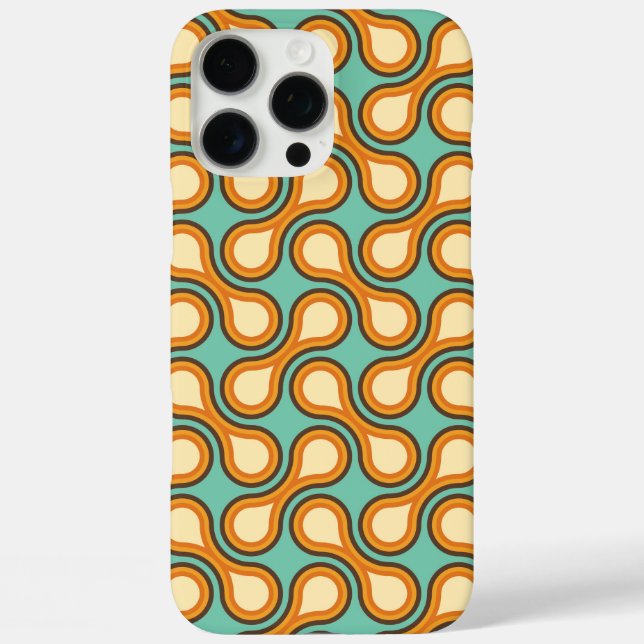 Funky 1970s Metaball Graphic Circle Barbell Orange Case-Mate iPhone Case (Back)