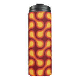 Funky 1970s Metaball Graphic Circle Barbell Reds Thermal Tumbler