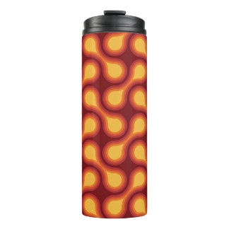 Funky 1970s Metaball Graphic Circle Barbell Reds Thermal Tumbler