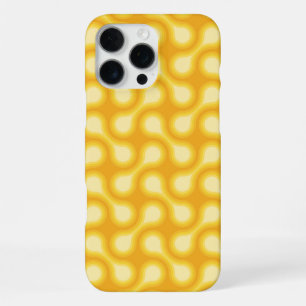 Funky 1970s Metaball Graphic Circle Barbell Yellow iPhone 16 Pro Max Case