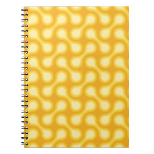 Funky 1970s Metaball Graphic Circle Barbell Yellow Notebook