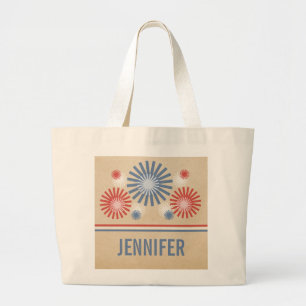Funky 4th of July Fireworks & Stripes Bag
