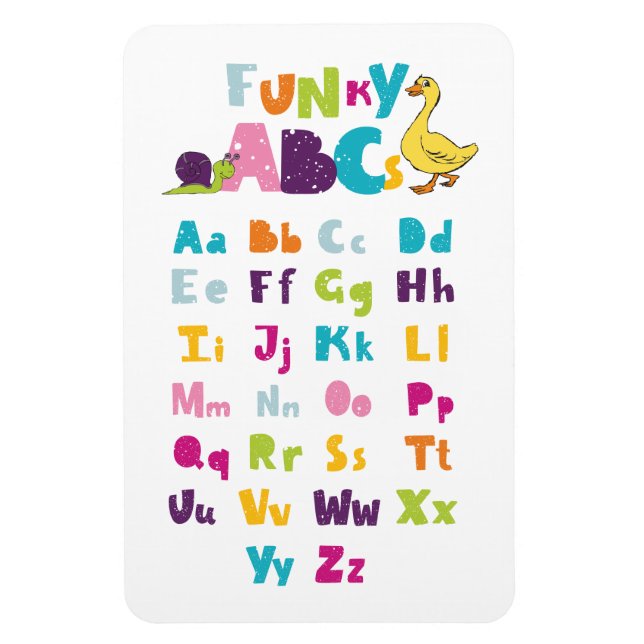 Funky ABC Early Learning ABC Learning ABC Art Magnet (Vertical)