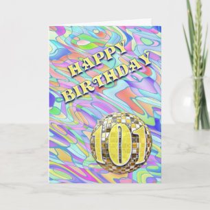 Funky abstract 101 birthday card