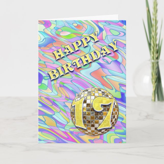Funky abstract 17 birthday card (Front)