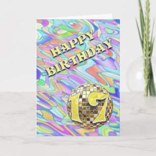 Funky abstract 17 birthday card