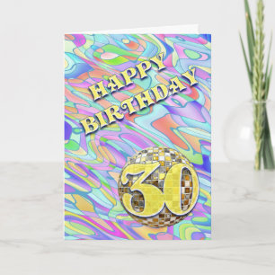 Funky abstract 30 birthday card