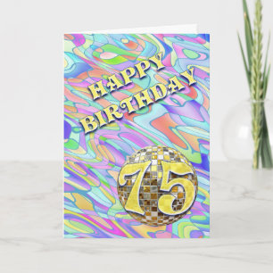Funky abstract 75 birthday card