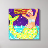 Funky Abstract Acrylic Mermaid Painting