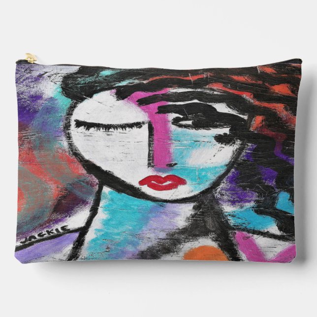 Funky Abstract Art Accessory Pouch (Front)