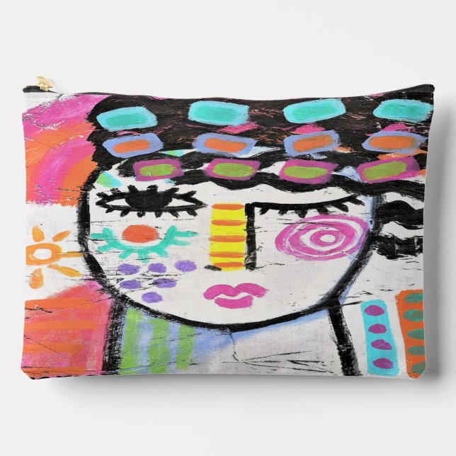 Funky Abstract Art Accessory Pouch (Front)